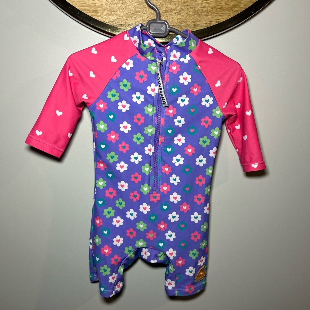 5 For $30 Floral Kids Rashguard in Pink and Blue - Picture 2 of 10